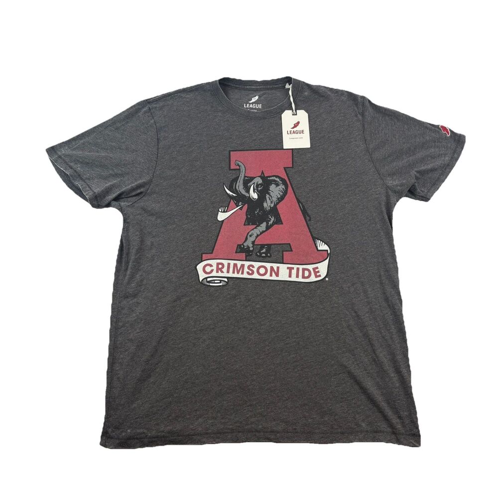 Alabama Crimson Tide T Shirt Mens L Gray Short Sleeve NWT League